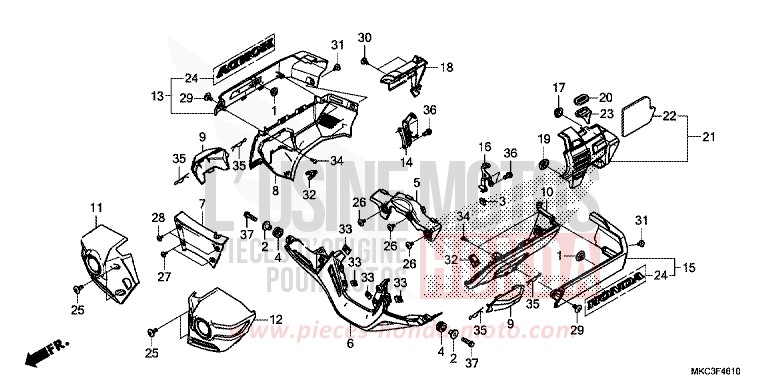 ENGINE COVER for Gold Wing CANDY ARDENT RED (R367) from 2018